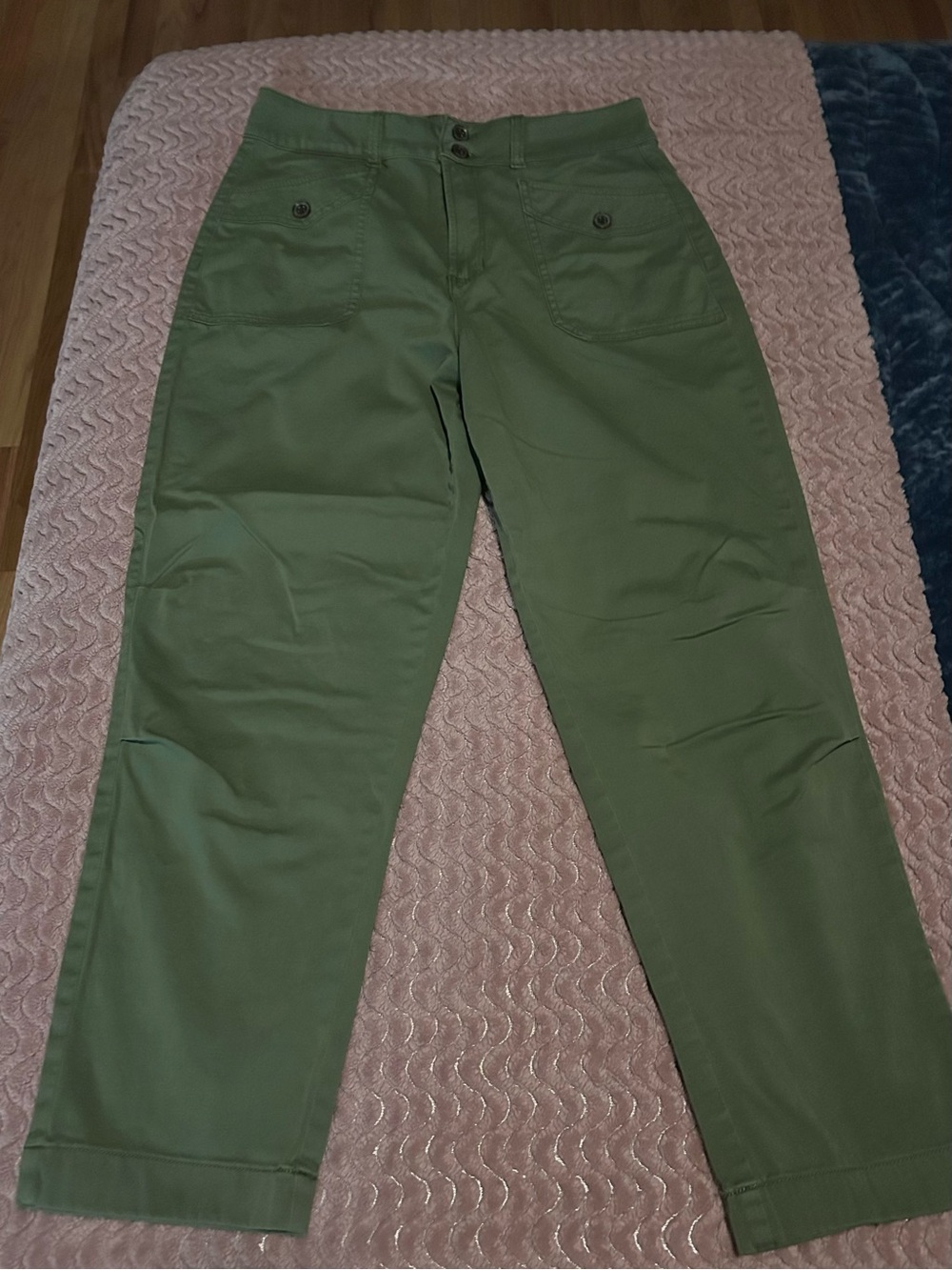 LC Lauren Conrad Olive Green Straight-Leg Chinos